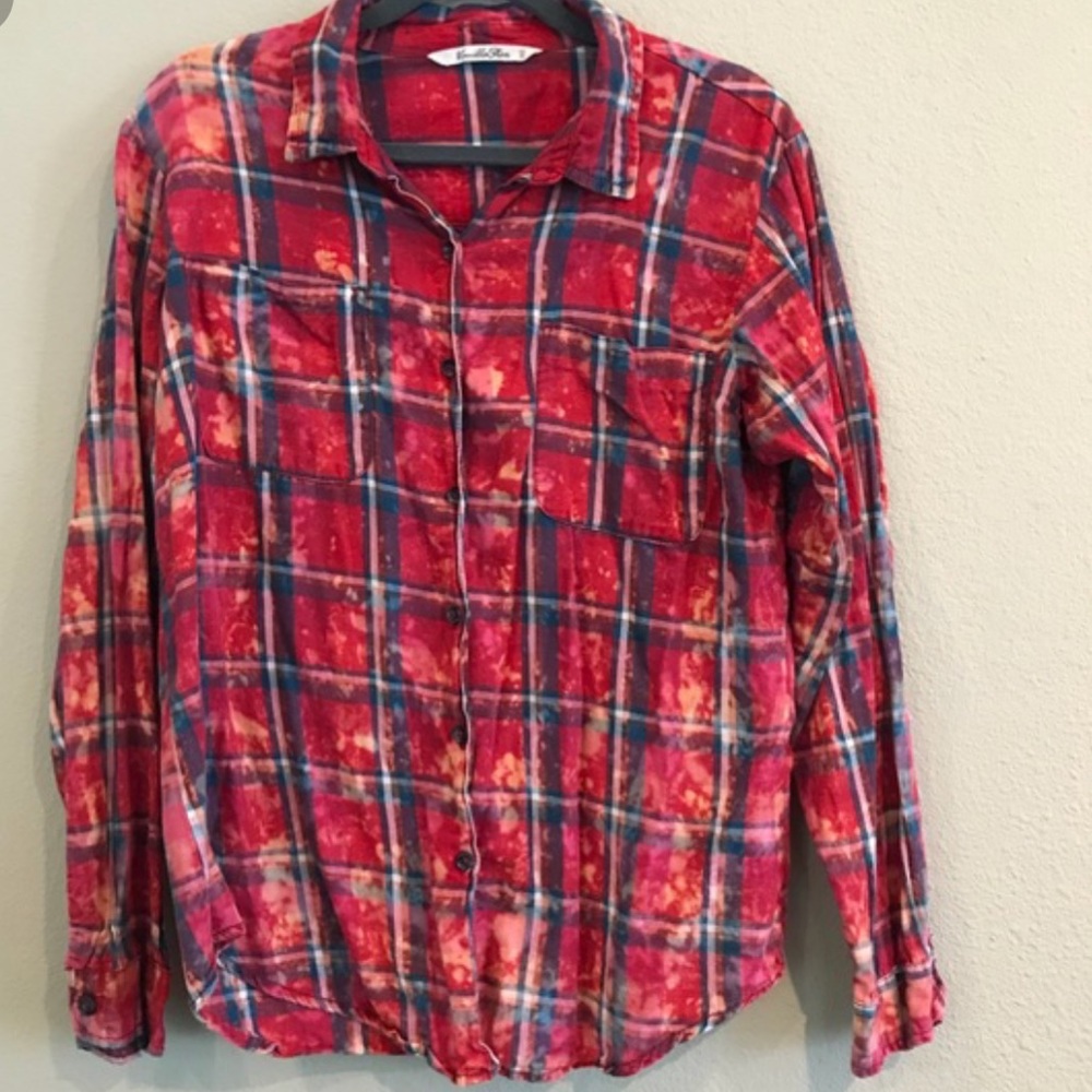 Red Acid Wash Flannel